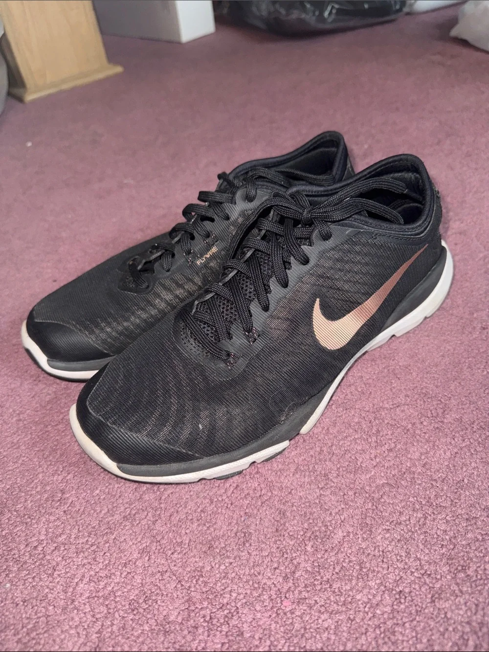 Nike Women’s Black and Rose Gold Training Sneakers